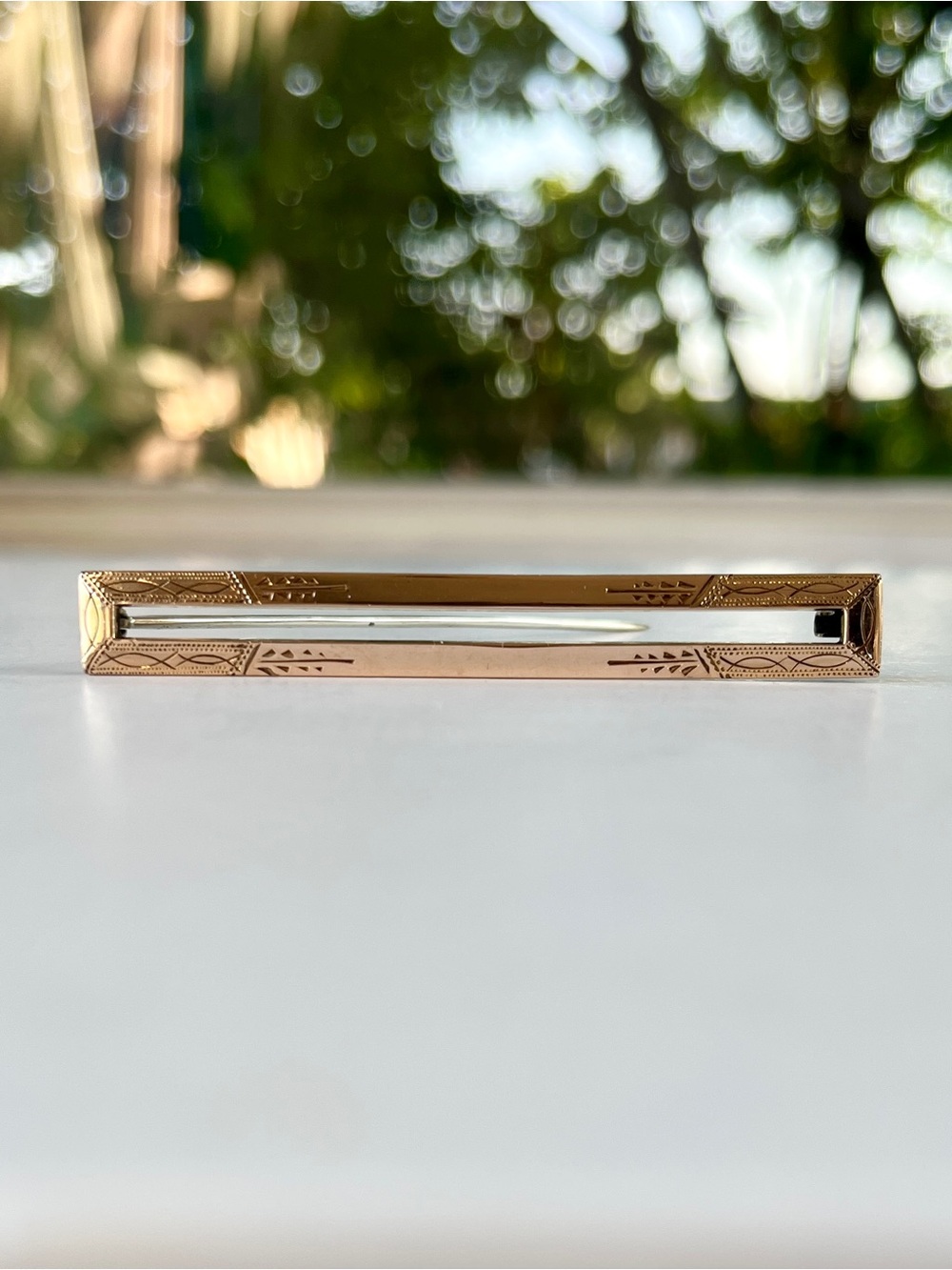 Art Deco Era Etched Bar Pin